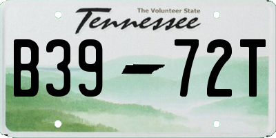 TN license plate B3972T
