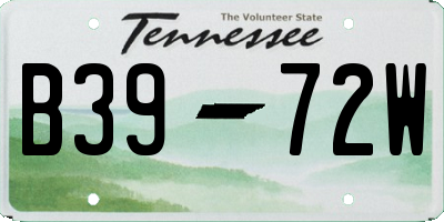TN license plate B3972W