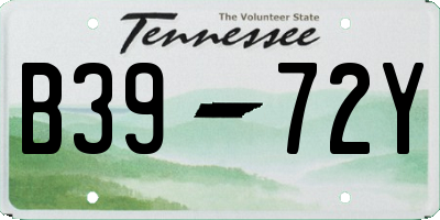 TN license plate B3972Y