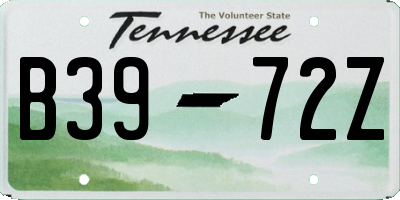 TN license plate B3972Z