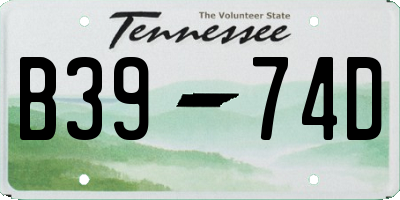 TN license plate B3974D