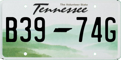 TN license plate B3974G