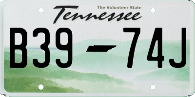 TN license plate B3974J