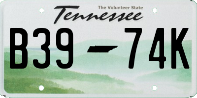 TN license plate B3974K