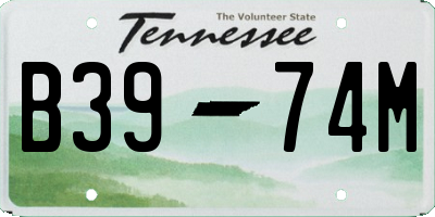 TN license plate B3974M