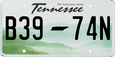 TN license plate B3974N