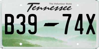 TN license plate B3974X