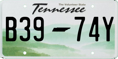 TN license plate B3974Y