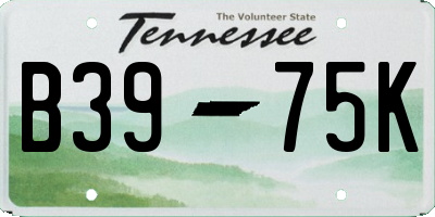 TN license plate B3975K