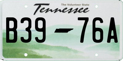TN license plate B3976A