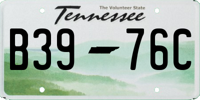 TN license plate B3976C