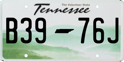 TN license plate B3976J