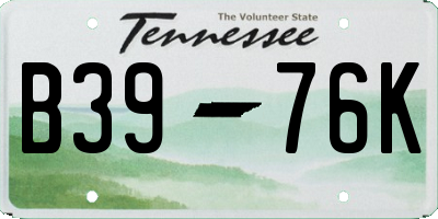 TN license plate B3976K