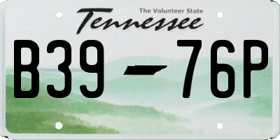 TN license plate B3976P