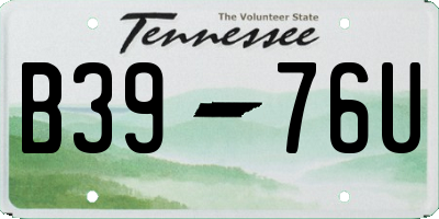 TN license plate B3976U