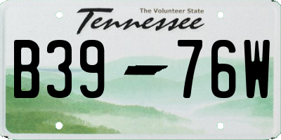TN license plate B3976W
