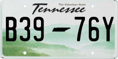 TN license plate B3976Y