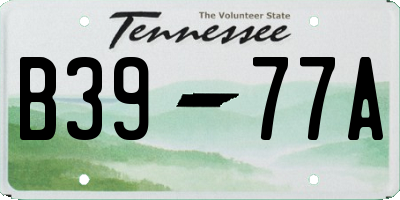 TN license plate B3977A