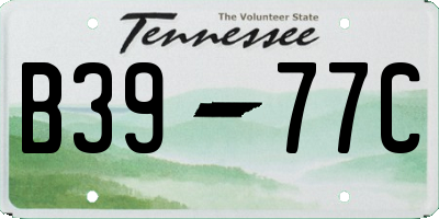 TN license plate B3977C