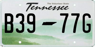 TN license plate B3977G