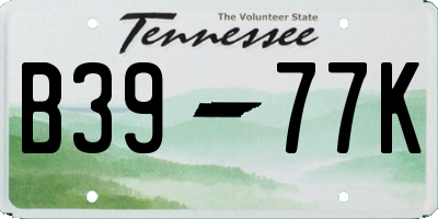 TN license plate B3977K