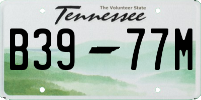 TN license plate B3977M