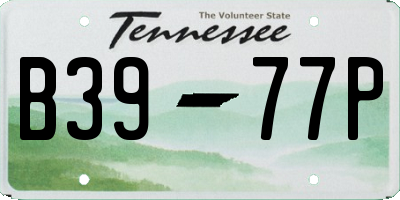 TN license plate B3977P