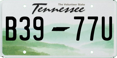 TN license plate B3977U