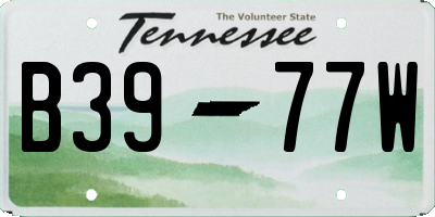 TN license plate B3977W