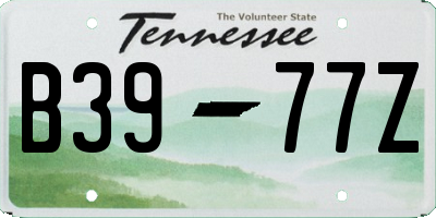 TN license plate B3977Z