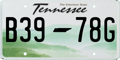 TN license plate B3978G