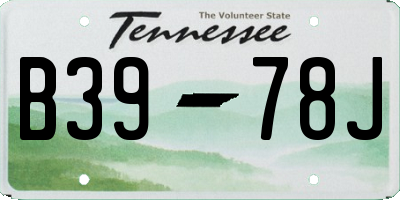 TN license plate B3978J