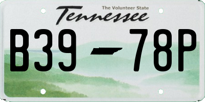 TN license plate B3978P