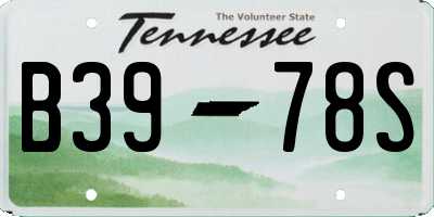 TN license plate B3978S