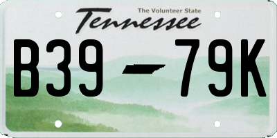 TN license plate B3979K