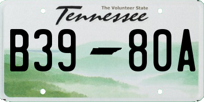 TN license plate B3980A