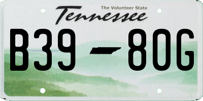 TN license plate B3980G