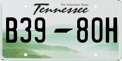 TN license plate B3980H