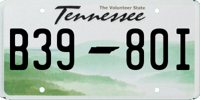 TN license plate B3980I