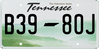 TN license plate B3980J