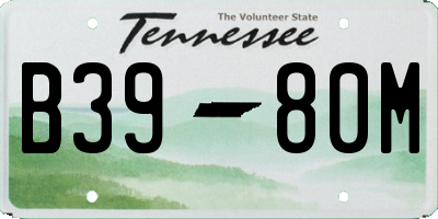 TN license plate B3980M