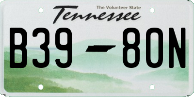 TN license plate B3980N