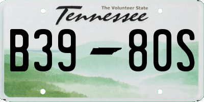 TN license plate B3980S