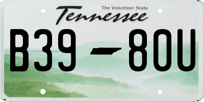 TN license plate B3980U