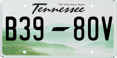 TN license plate B3980V