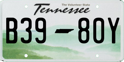 TN license plate B3980Y