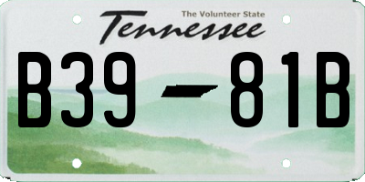 TN license plate B3981B