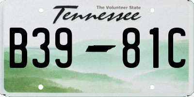 TN license plate B3981C