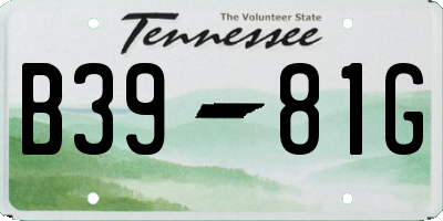 TN license plate B3981G