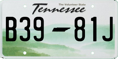 TN license plate B3981J
